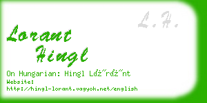 lorant hingl business card